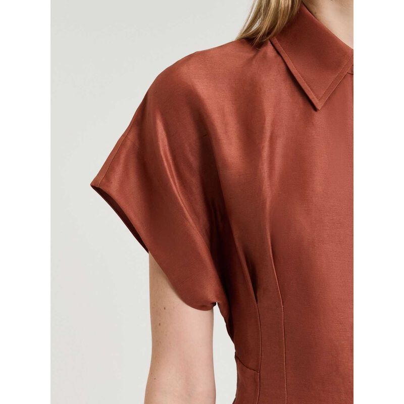 Veronika Maine Linen Viscose Blend Hourglass Shirtdress image number 2